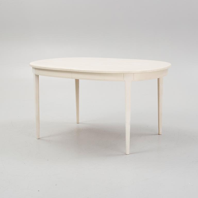 Carl Malmsten, a "Herrgården" dining table with chairs, Bodafors, Sweden, 1962-64.