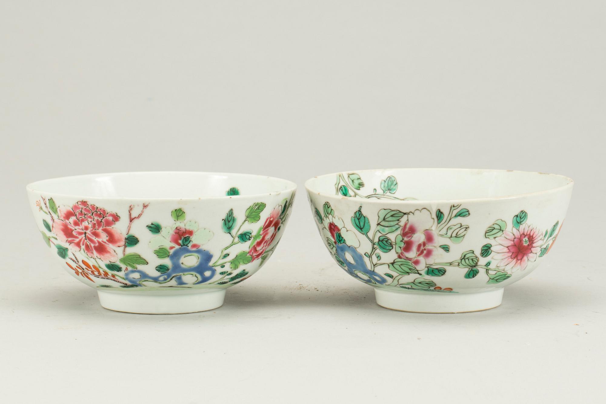 SKÅLAR, 2 st, porslin, Kina, 1700-tal.