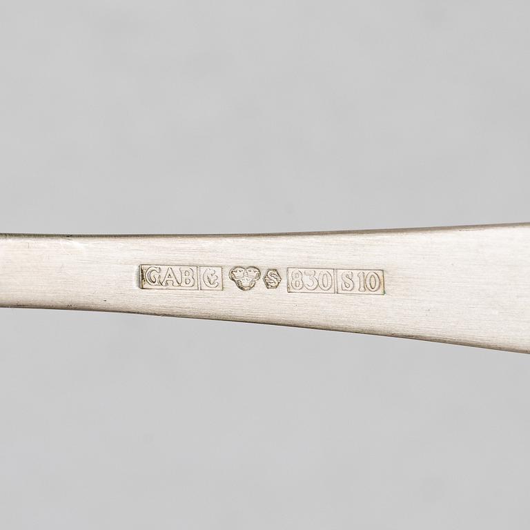 Jacob Ängman, Silver cutlery, 'Rosenholm', GAB, Stockholm and Eskilstuna, some 1962 (17 pcs).