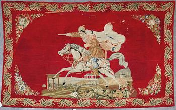 VÄGGBONAD, korsstygn, 1800-talets mitt, ca 230x280.