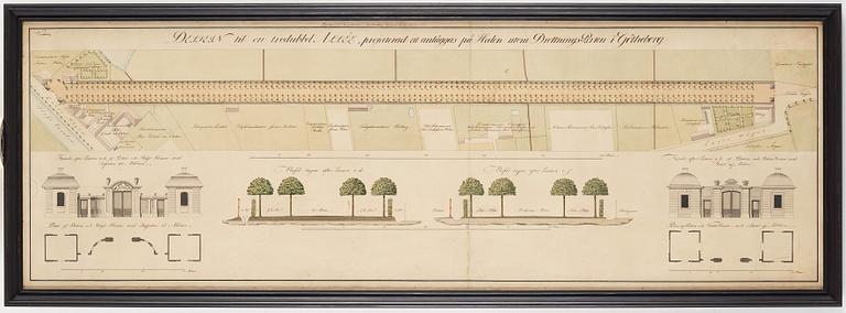 Carl Wilhelm Carlberg, ”Dessein til en tredubbel allée, projecterad at anläggas på Heden utom Drottnings-Porten i Götheborg”.