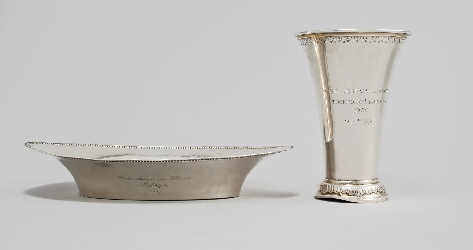 PARTI SILVER, 6 delar, Sverige samt svenska importstämplar, 1800-talets mitt- 1900-talets första hälft, vikt 760 gram.