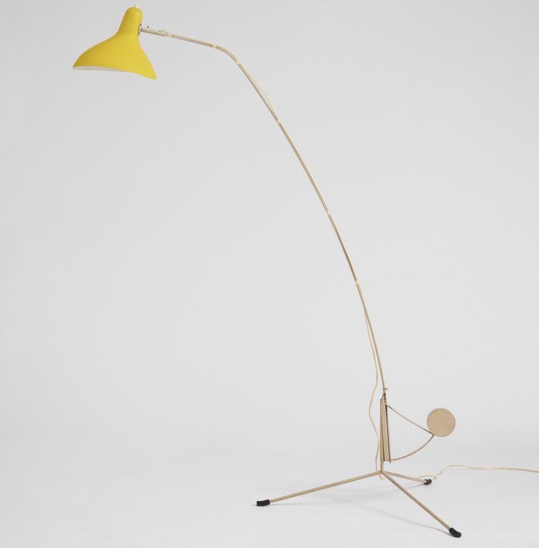 Bernard Schottlander, a lacquered steel floor lamp 'Mantis', made under license by Bergboms, Malmö Sweden 1950s.