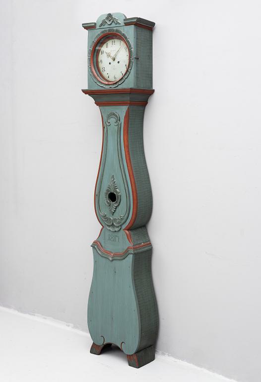 Longcase clock, folk art, 18th/19th century.