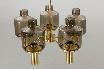 Hans Agne Jakobsson, a pair of  T507 Prior Chandelier with glass shadows, 1960's.