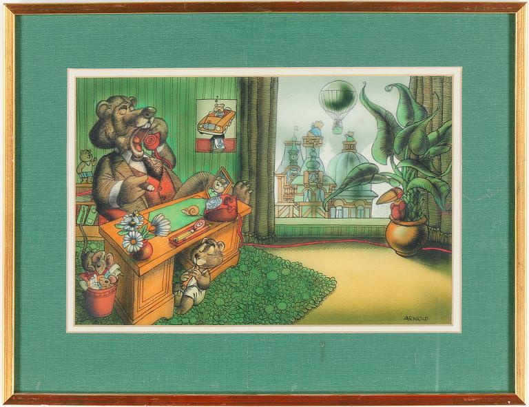 HANS ARNOLD, blandteknik, signerad.