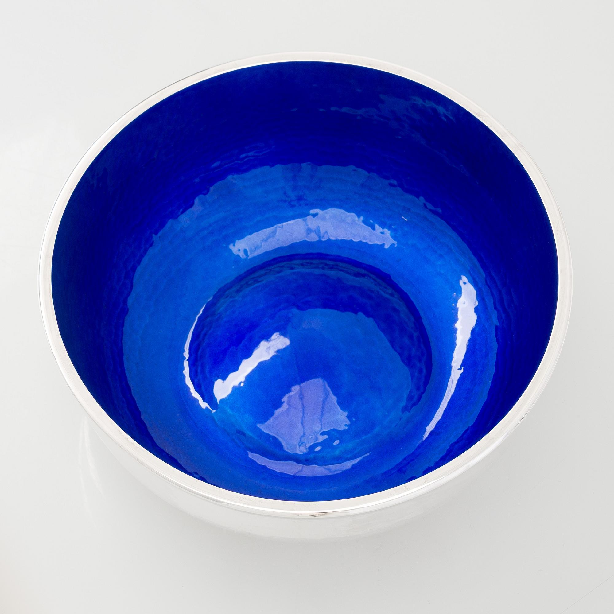 A sterling silver and enamel bowl, maker's mark of A. Tillander, Turku 2005.