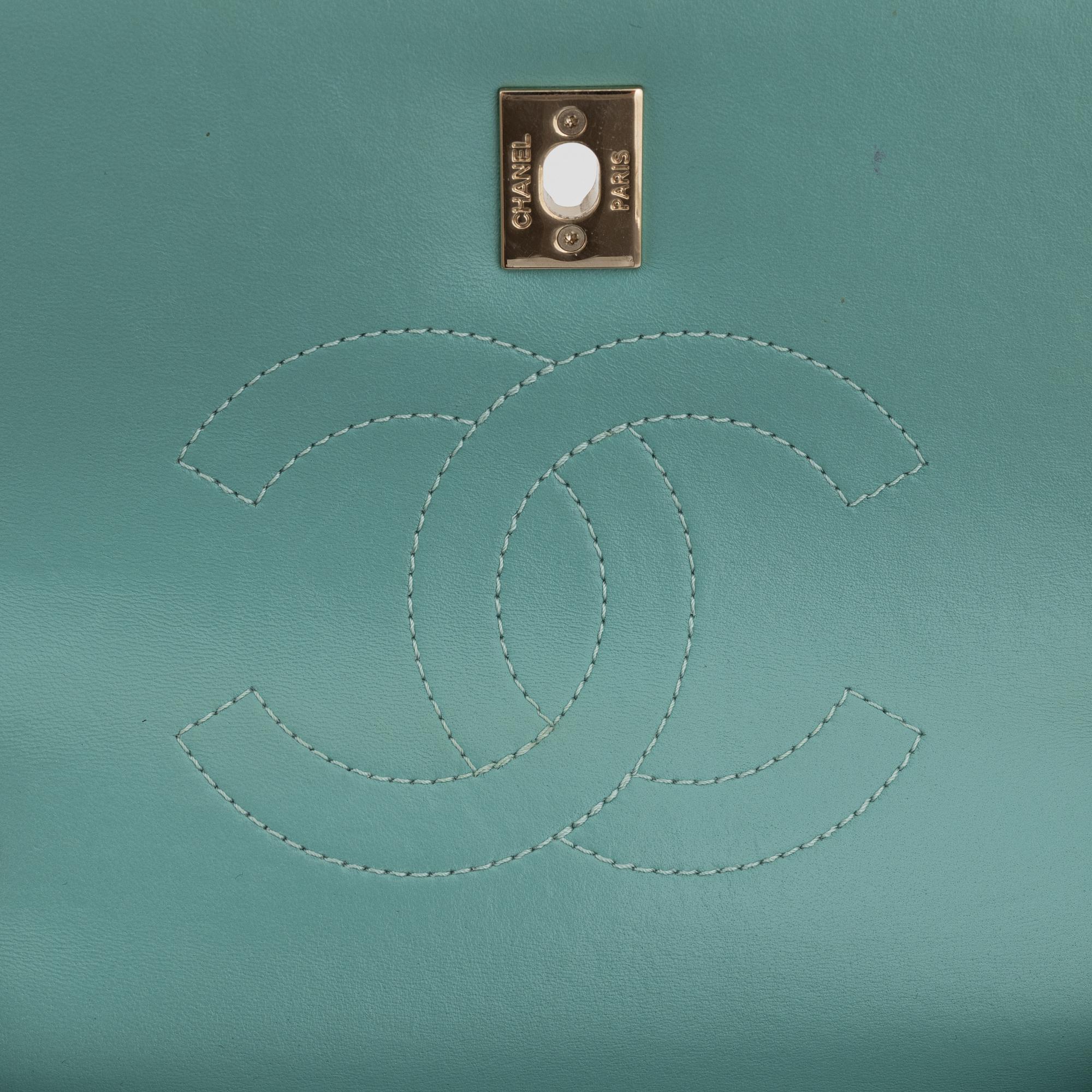 Chanel, a mint green 'Trendy CC' top handle flap bag,2020.