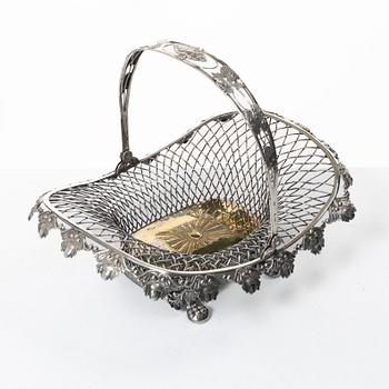 Gustaf Folcker, A Swedish silver bread basket, silver, mark of Gustaf Folcker, Stockholm 1838.