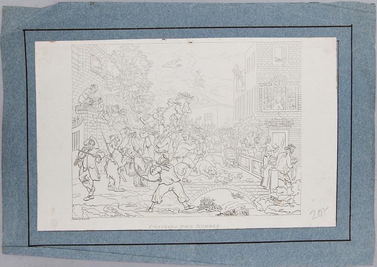 MAPP med 25 kopparstick och gravyrer, 1700-/1800-tal.