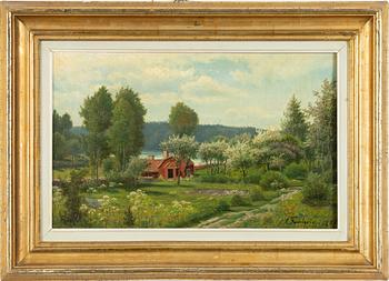 Carl August Fahlgren, Landscape with Cottage.