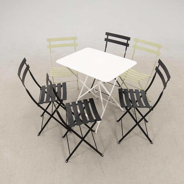 Garden chairs 6 pcs and table "Arc en ciel" Emu and Fermob France 2000s.