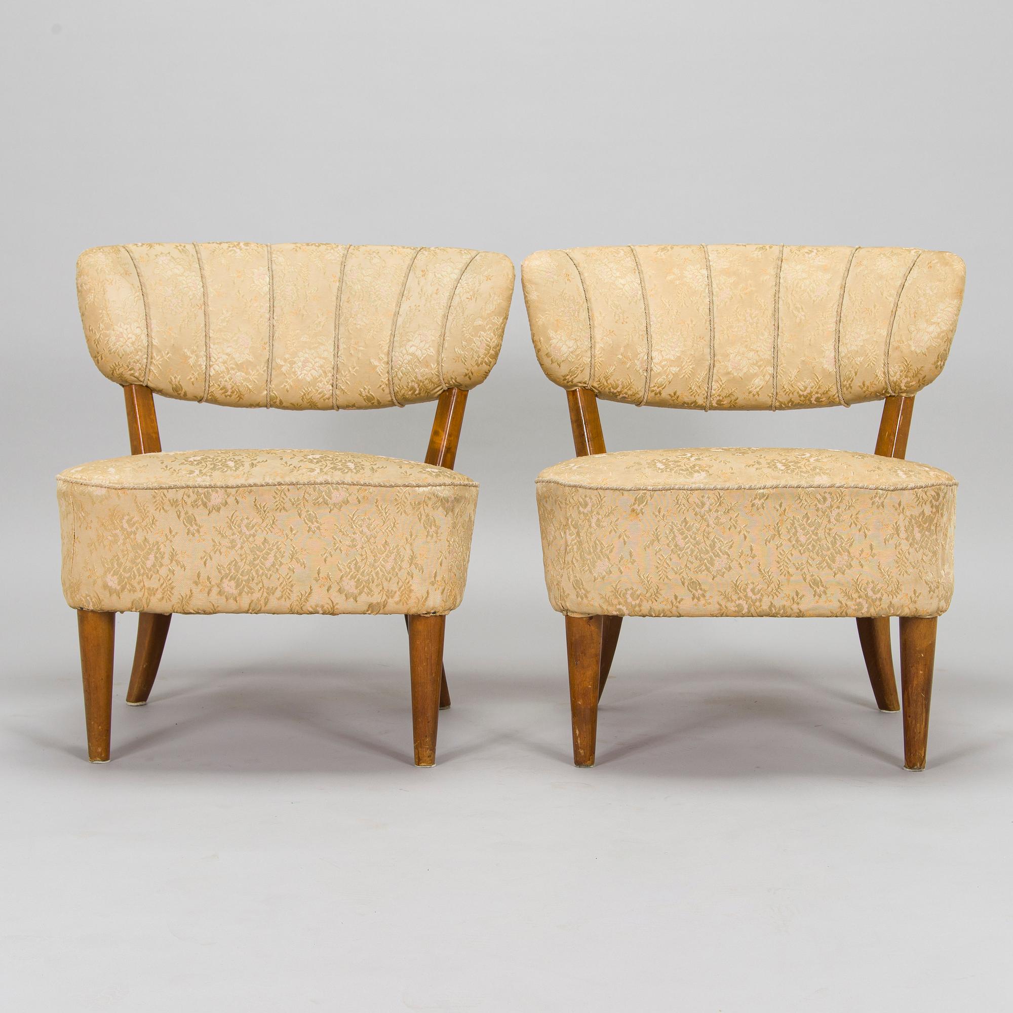 Lisa Johansson-Pape, a pair of 1940s armchairs for Oy Stockmann Ab, Keravan puusepäntehdas.