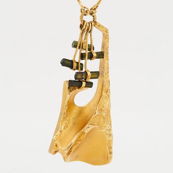 Björn Weckström, a necklace with pendant, "Rain in the mountains", Lapponia, Finland 1992, 18k.