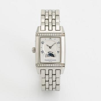 Jaeger-LeCoultre, Reverso Gran´Sport, Duo, "Diamond Bezel", armbandsur, 25 x 27 (38,5) mm.