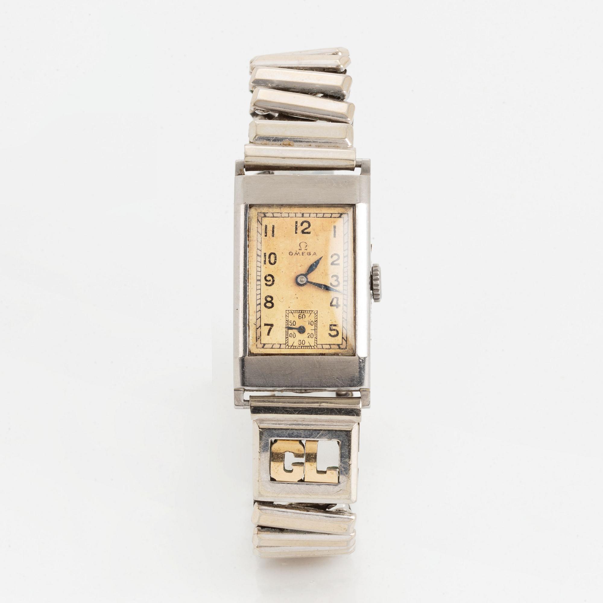 Omega, wristwatch, 19,5 x 31 mm.