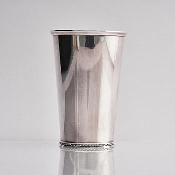 A sterling silver beaker, mark of Tore Eldh, Ceson, Gothenburg, Sweden 1972.