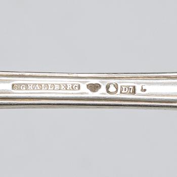 A set of 39 pieces of 'Olga' silver flatware, 1810s - 1860s, Sweden.