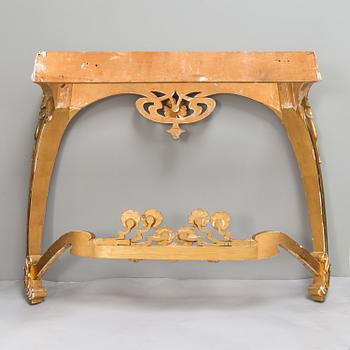 An Art Nouveau mirror with console table from early 20th century.