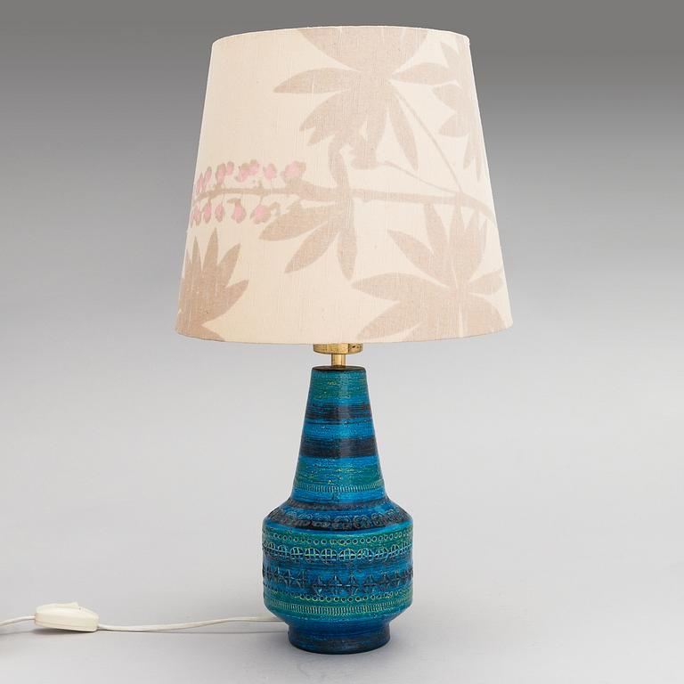 Aldo Londi, A 'Rimini Blu' ceramic table lamp, Bitossi, Italy mid-20th century.