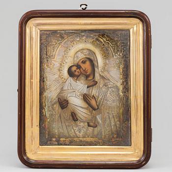 A Russian icon in kiot, Moskow, 1874.