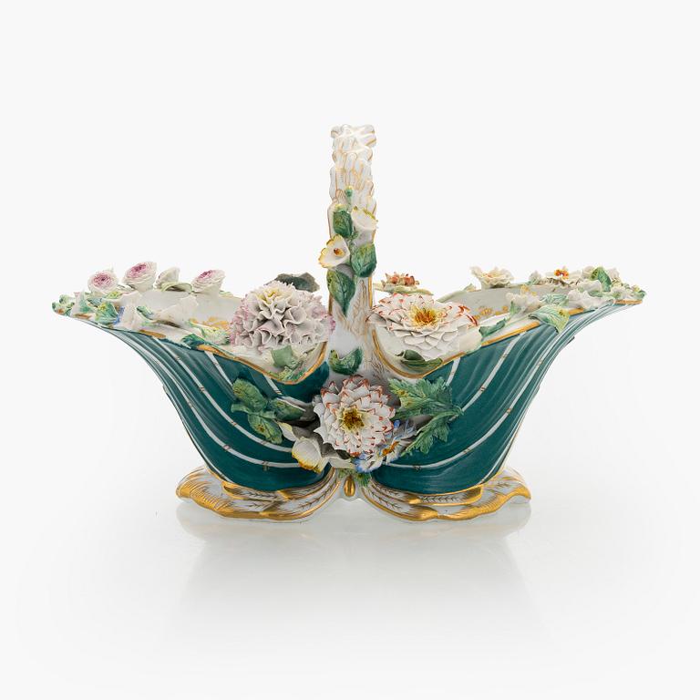 A rare porcelain basket, Imperial porcelain manufactory, St Petersburg, Tsar Nicholas I (1825-55).