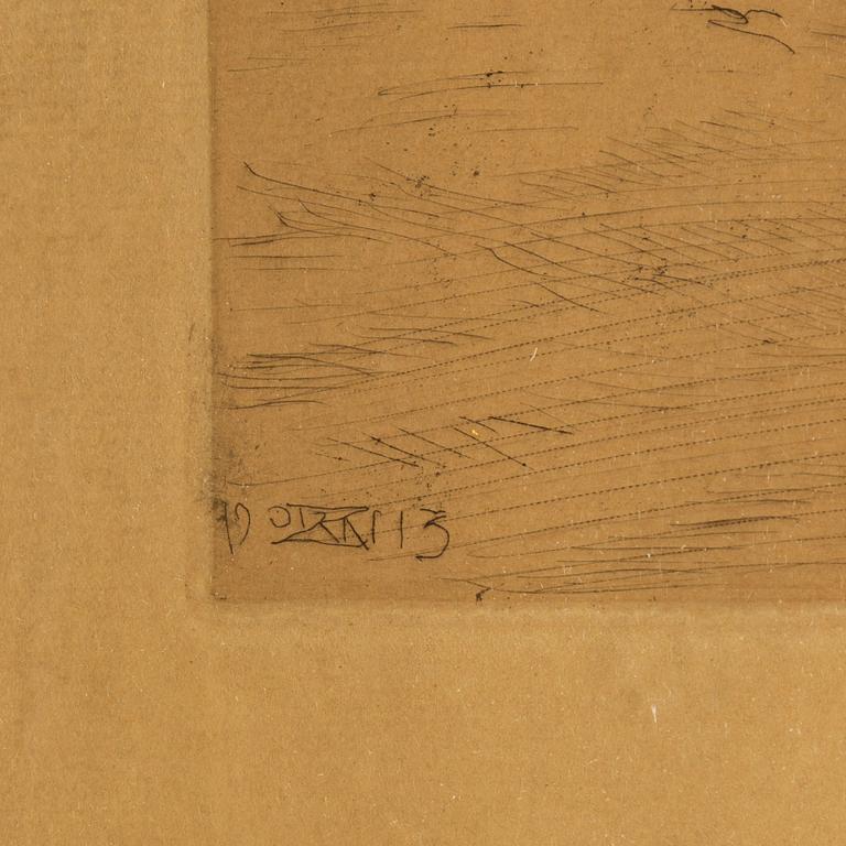 ANDERS ZORN, etsning, 1913, signerad med blyerts.