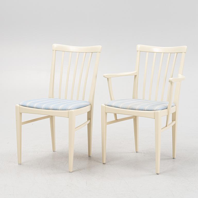 Carl Malmsten, dining set, 7 pieces, "Herrgården", Bodafors, second half of the 20th century.