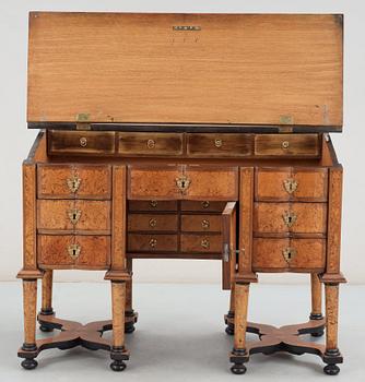 A Swedish late Baroque 18th century writing desk with fall front.