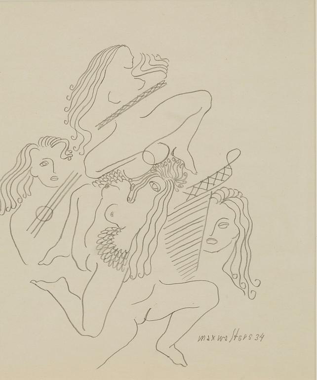 MAX WALTER SVANBERG, pencil drawing signed and dated -34.