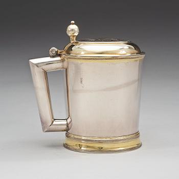 A Swedish early 19th century parcel-gilt tankard, marks of Magnus Söderberg, Visby 1810.