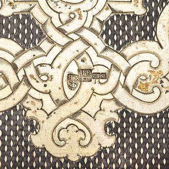 A Russian parcel-gilt silver book cover, mark of Sergei Vyerkovthyev, St. Petersburg 1873-1874.