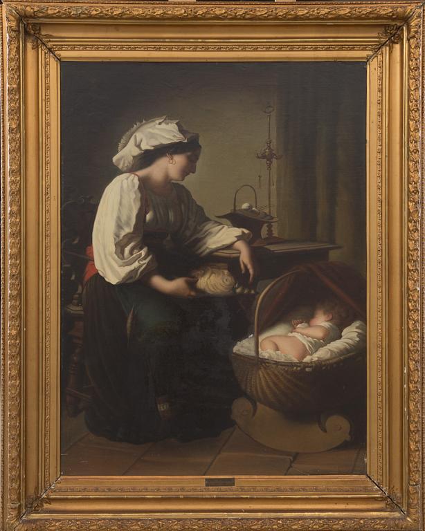 CARL PLAGEMAN, tillskriven, duk uppklistrad på pannå.