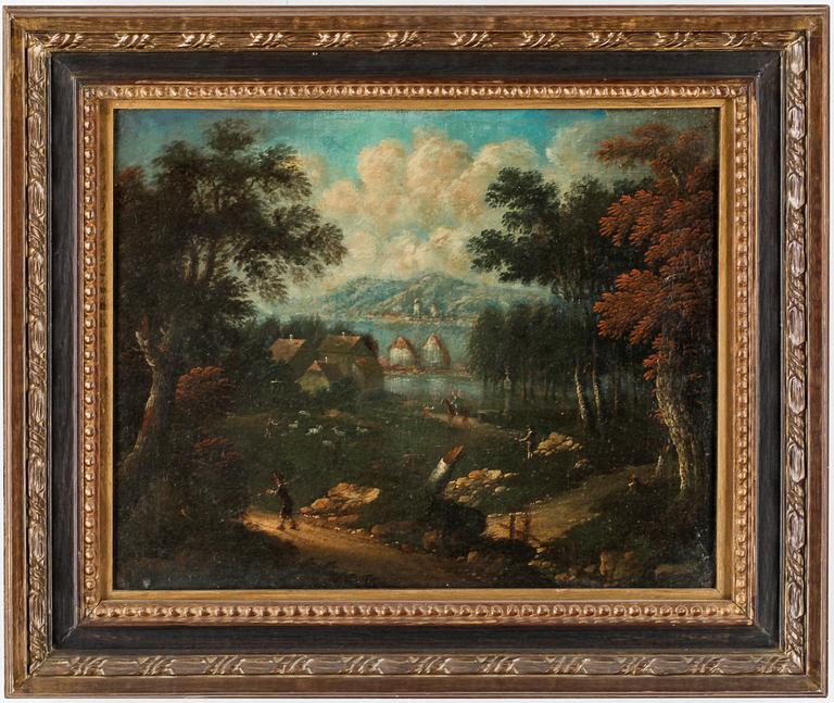 OKÄND KONSTNÄR, olja på uppfodrad duk, ej signerad, 1700-tal.