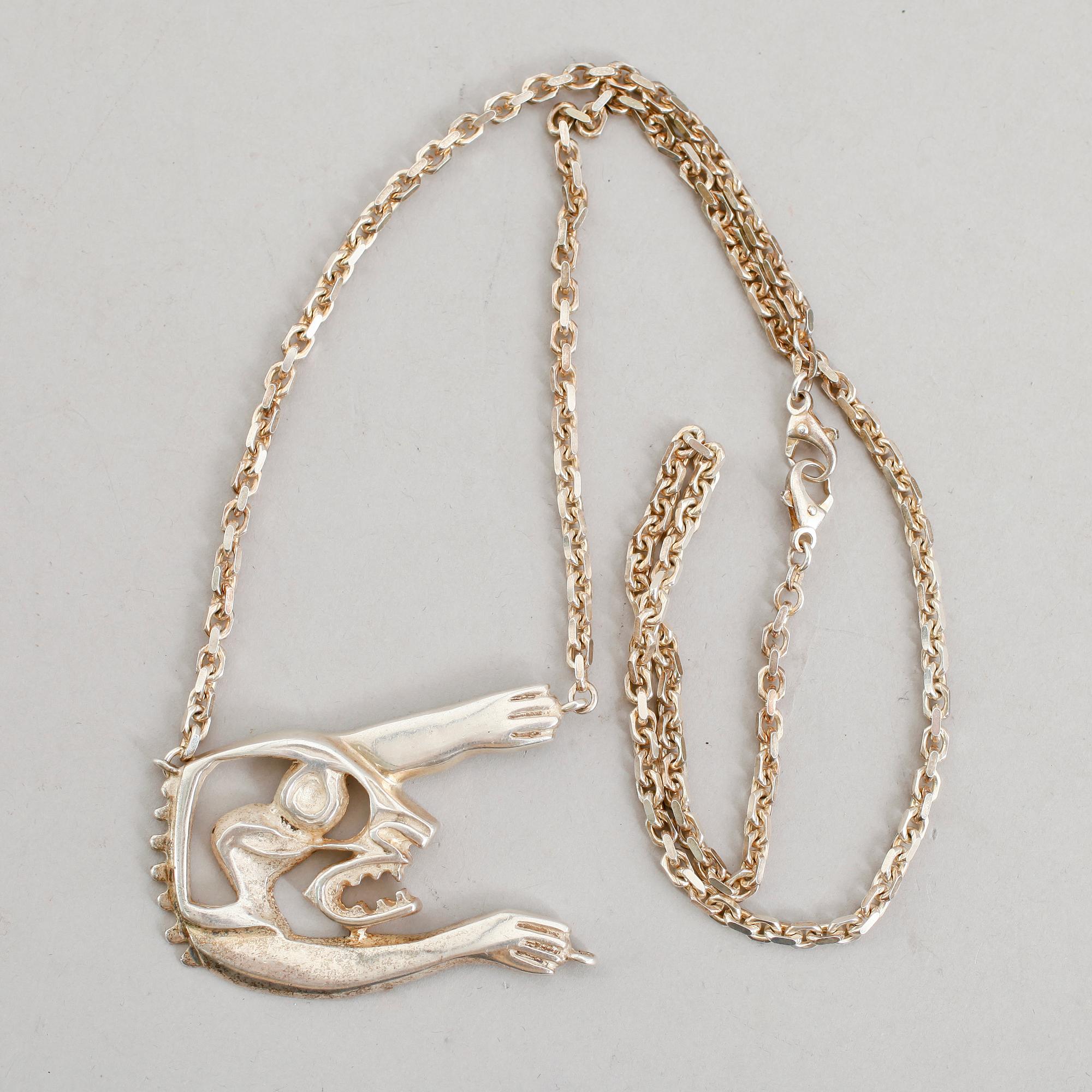 HALSBAND, silver, Carlsen, begränsad upplaga 78/999, 1900-talets andra hälft. Vikt 85 g.