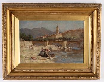 Terrick Williams, oil on canvas, signed and dated Nice 1895.