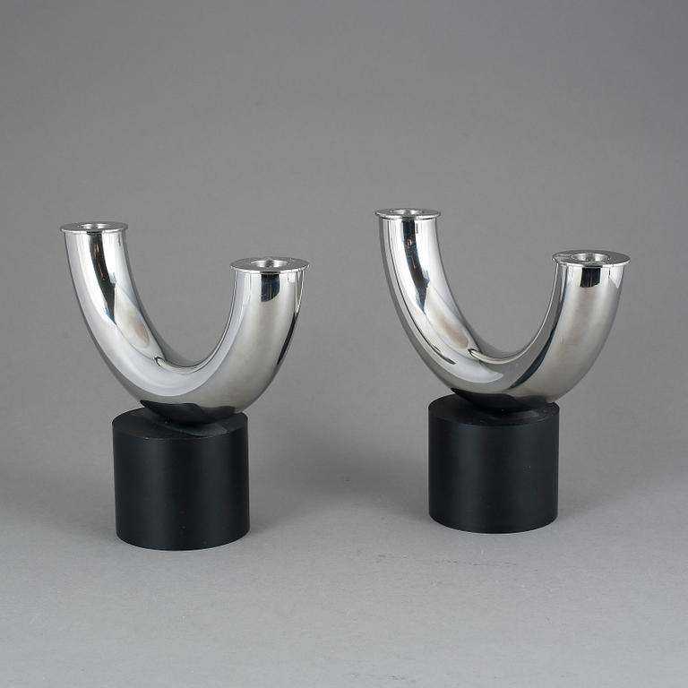 LJUSSTAKAR, ett par, stål, Georg Jensen, Danmark.