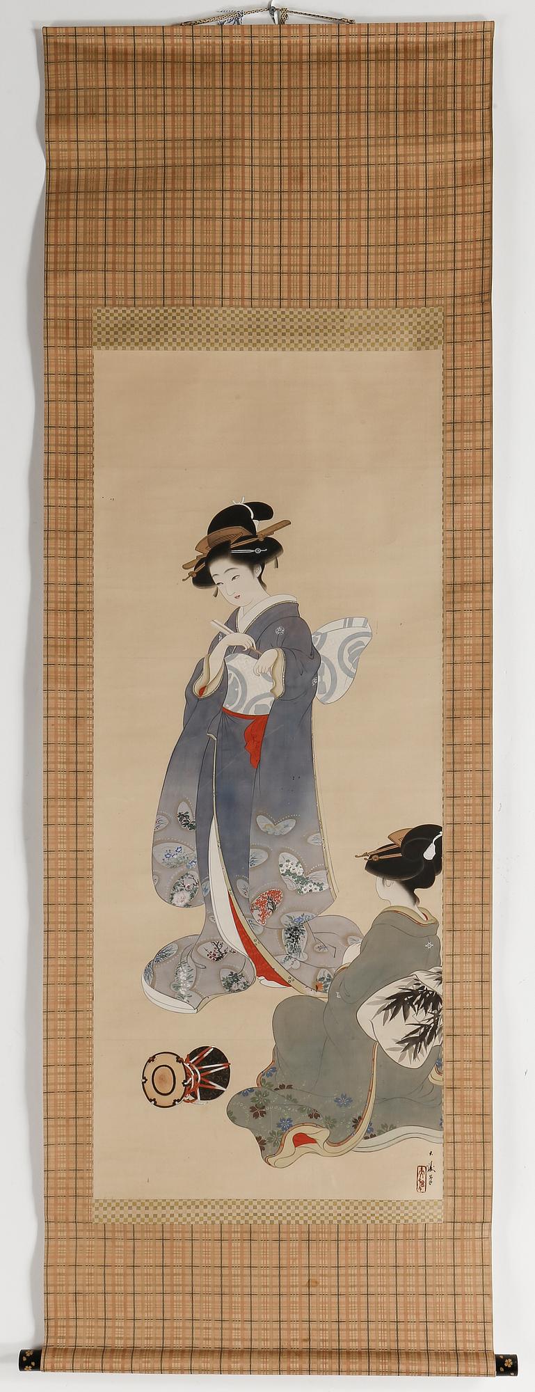 RULLMÅLNING på papper, Japan omkring år 1900.