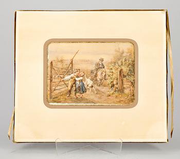FRITZ VON DARDEL, akvarellerad teckning, sign o dat 1869.