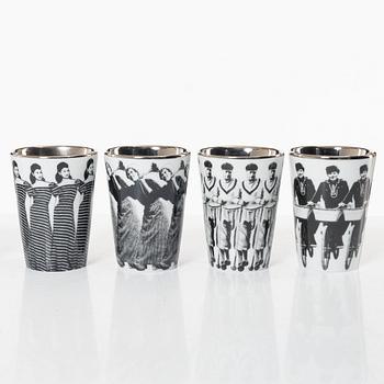 Åsa Lindström, snapsglas 8 st, porslin, Rörstrand, 2000-tal.