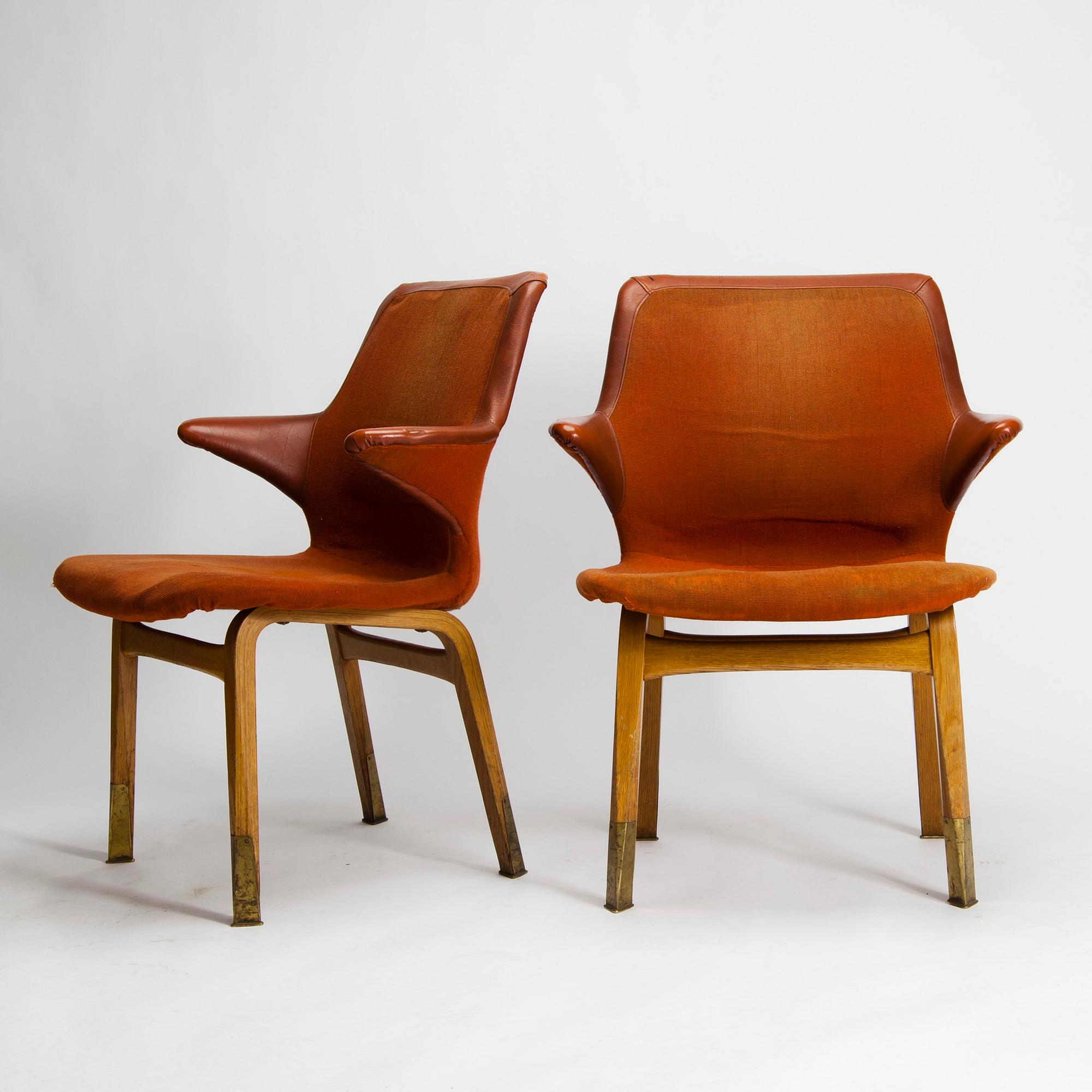 STOLAR, ett par, "Lulu" design Ilmari Tapiovaara, märkta Asko, 1960-tal.