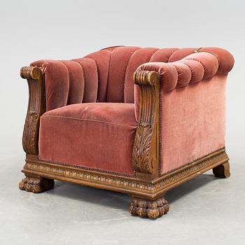 IVAR KREUGERS SOFFA OCH FÅTÖLJ, 1920-tal.