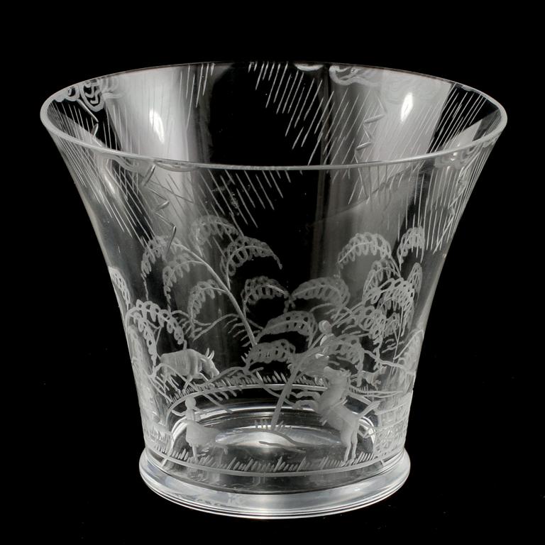 SKÅL, glas, "Åskväder", Edward Hald, Orrefors.