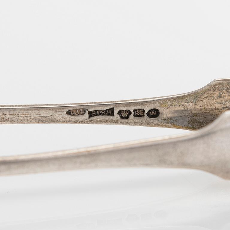 Kaffeservis, 5 delar, silver, Osuusliike Kultaseppä r.l., Åbo 1937, och T.J. Lahti, Viborg 1922.