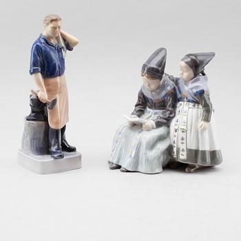FIGURER, 2 st, porslin, Royal Copenhagen.