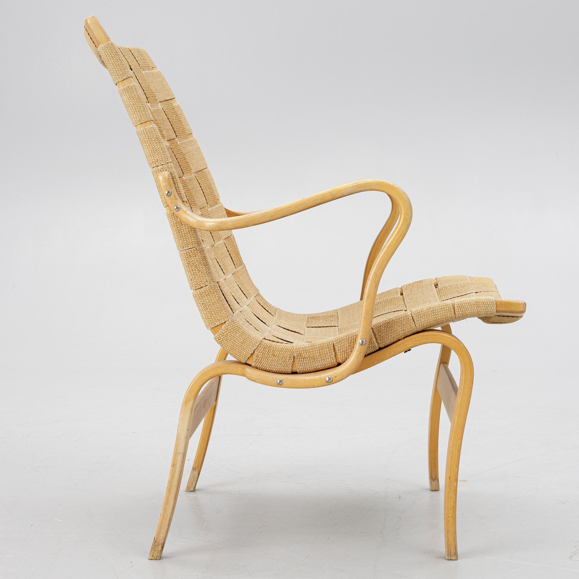 Bruno Mathsson, Armchair, "Eva", Firma Karl Mathsson, Värnamo, Sweden 1972.