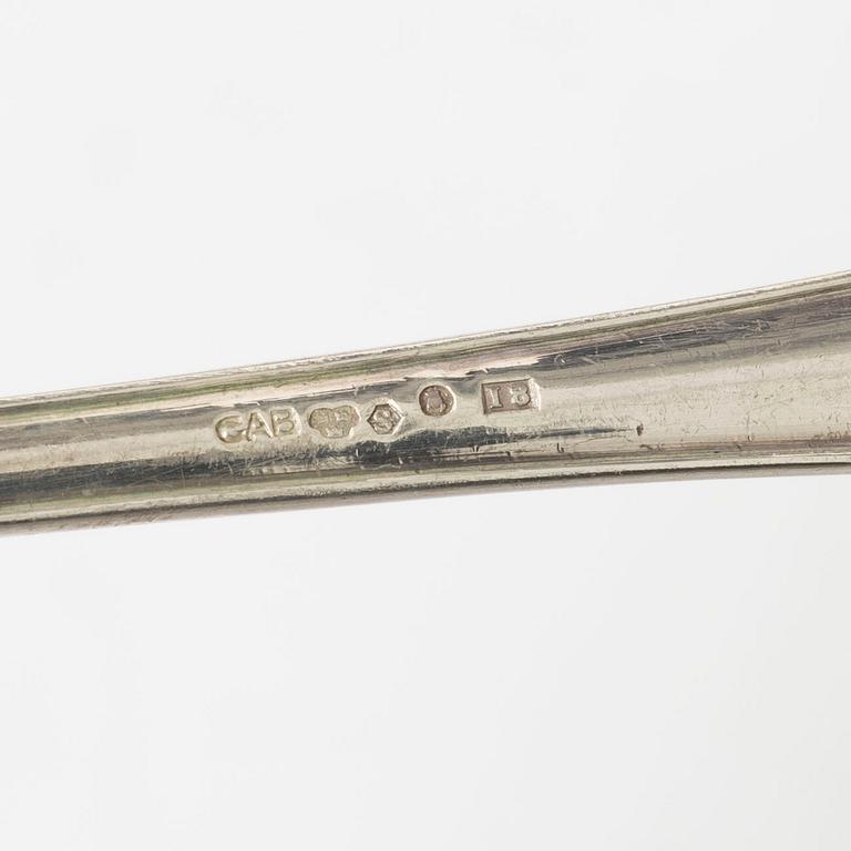 Guldsmedsaktiebolaget (GAB), a silver cutlery set, model "Svensk Spetsig", Stockholm 1955-1959 (29 pieces).
