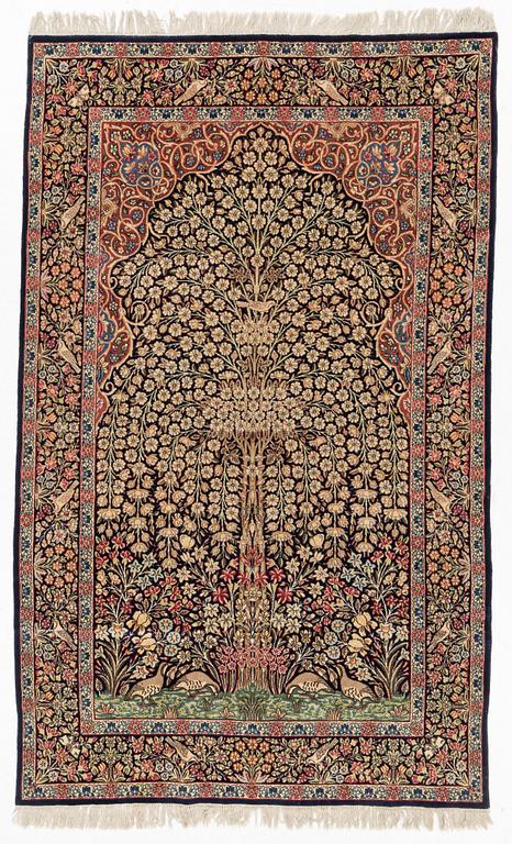 Carpet, Kirman, "Tree of Life", Approx. 245 x 148 cm.