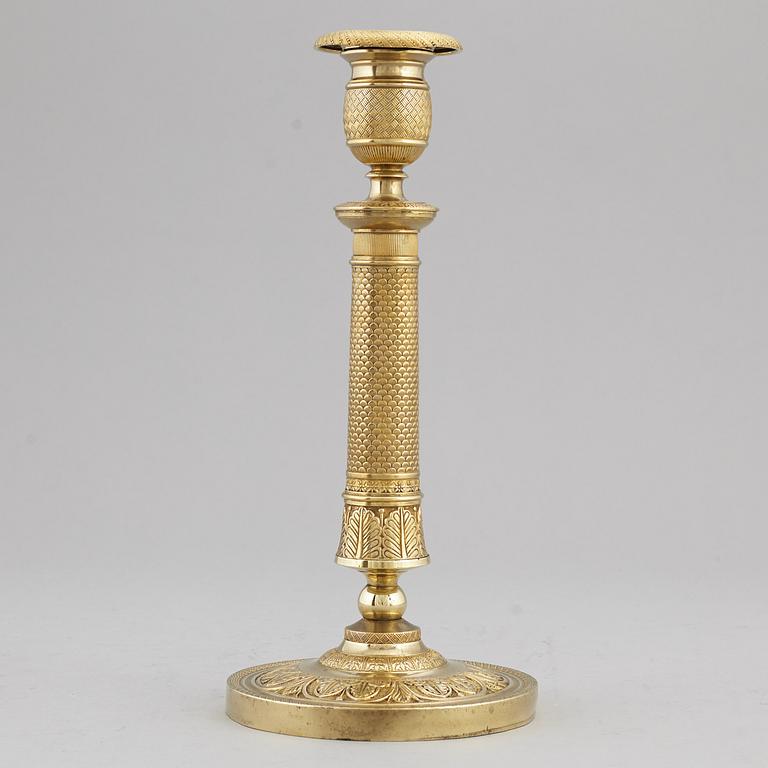 LJUSSTAKE, förgylld brons, empire, Frankrike, 1800-talets början.