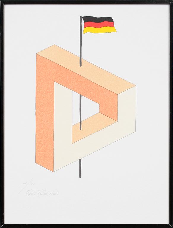 OSCAR REUTERSVÄRD, 15 st, mapp av färglitografier, signerade och numrerade.